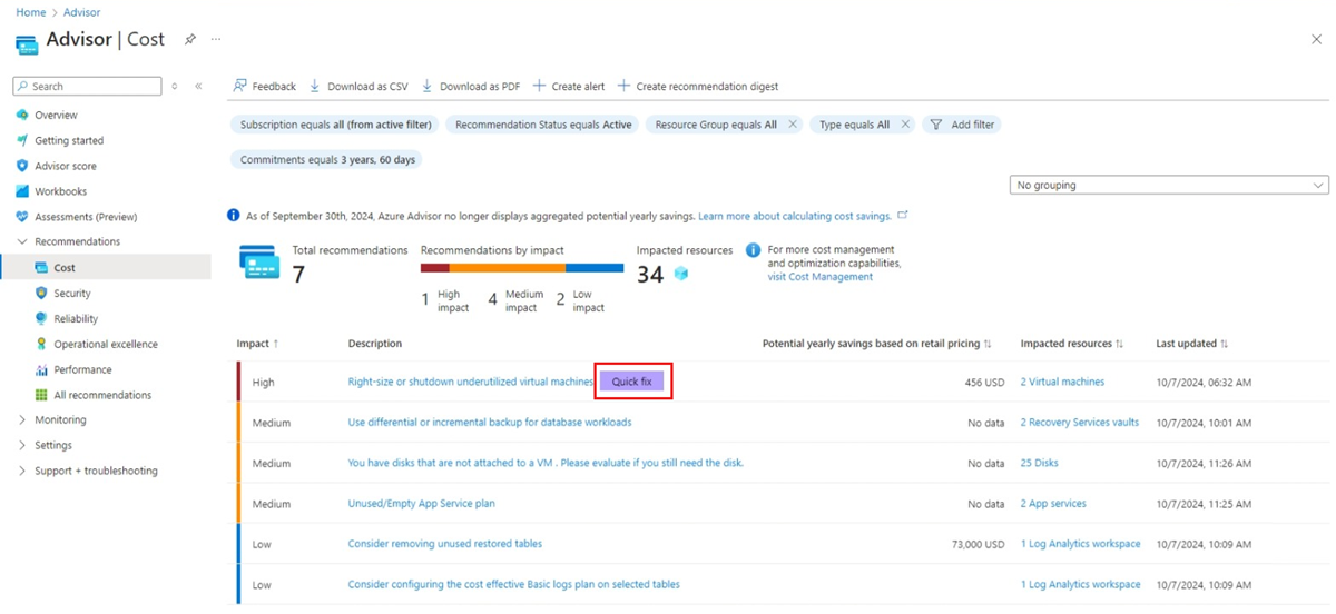 Screenshot showing ___location of Quick fix button.