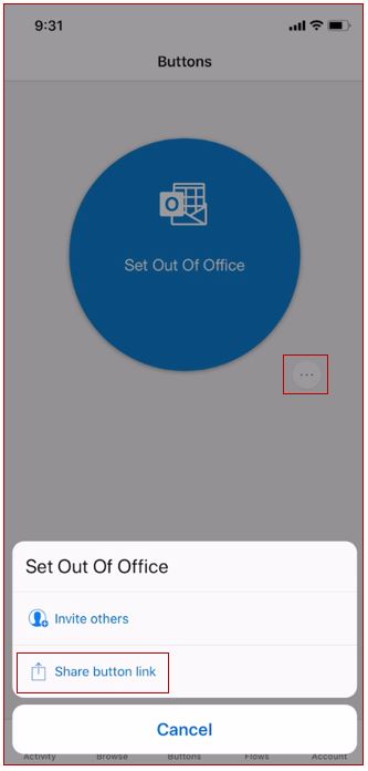 Mobile screenshot of the share button link.