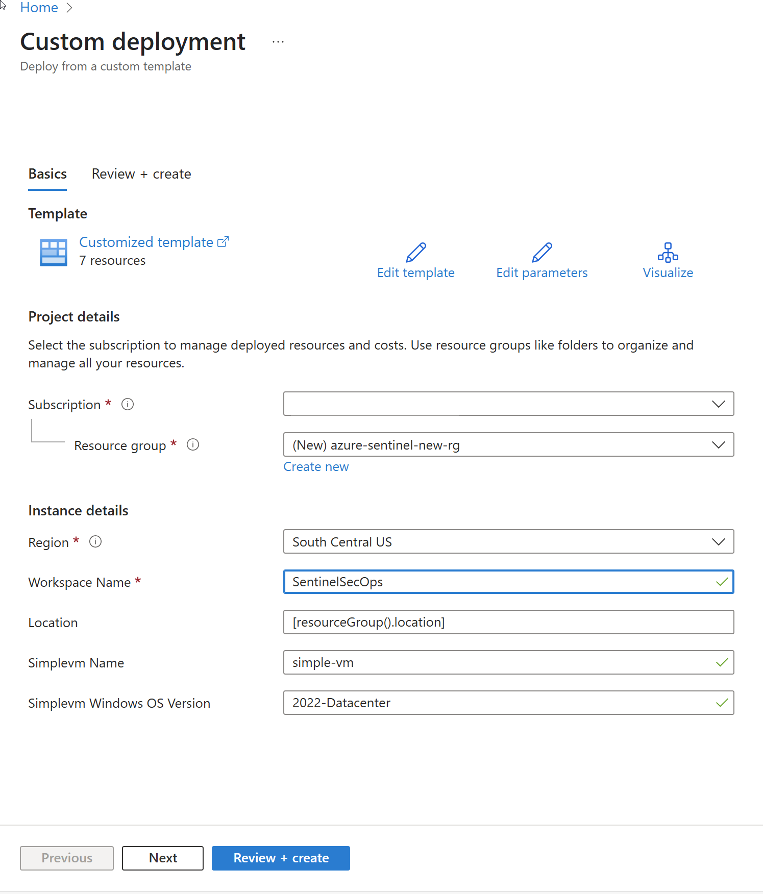 Screenshot of the Custom Deployment page.