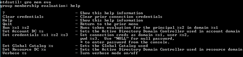 Screenshot of the output after running the gro mem eva command.