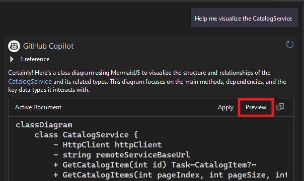 Mermaid chart syntax generated by Copilot Chat