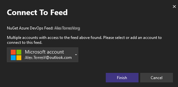 NuGet authentication dialog