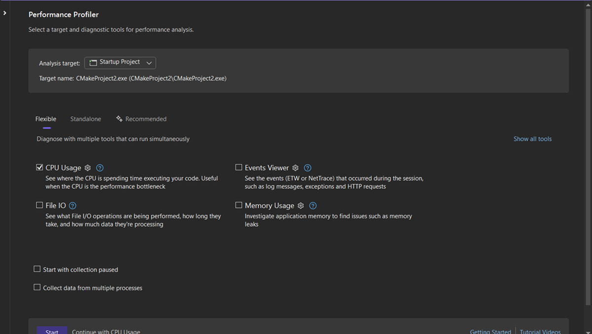 CMake Profiling Support