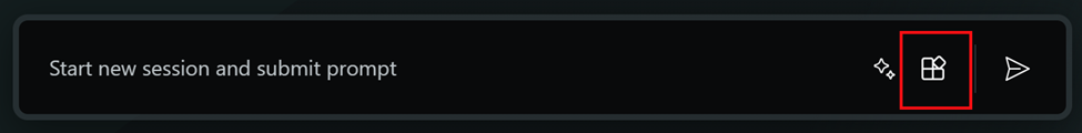 Screenshot of the prompt bar with the sources icon identified with a red square