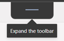 A screenshot showing the expand toolbar button when using Windows App in a web browser.