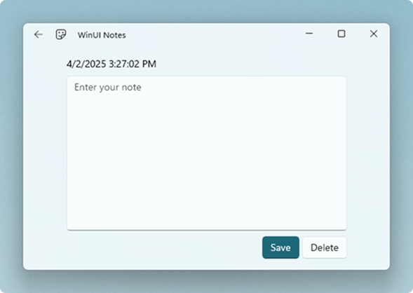 Final screenshot of the notes app, showing a new blank note.