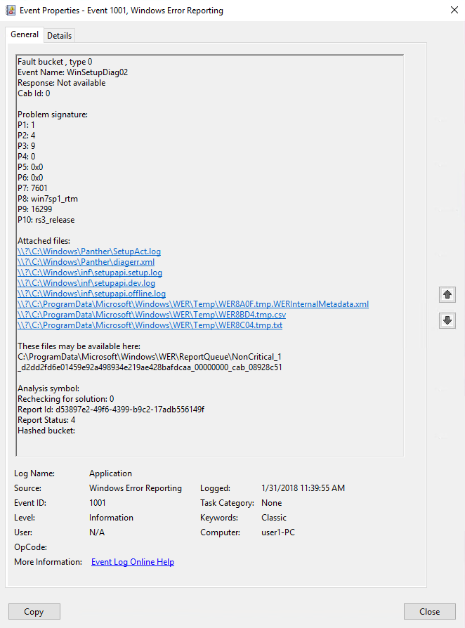 Windows Error Reporting.