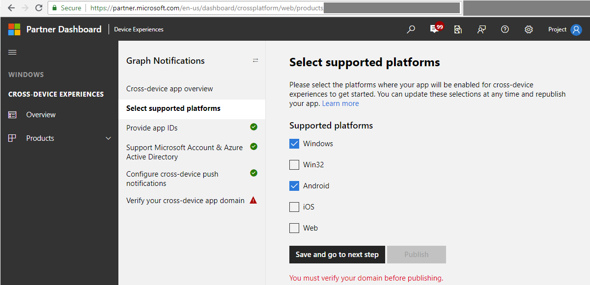 Cross-Device Experiences – Supported Platforms