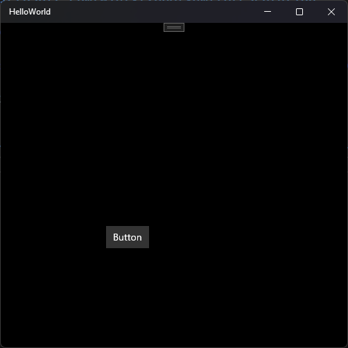 A screenshot of HelloWorld app running, which now contains a button labeled Button
