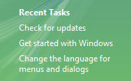 screen shot of a set of links