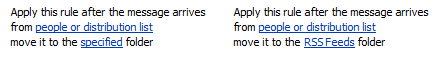 screen shot of a rule in outlook rules wizard