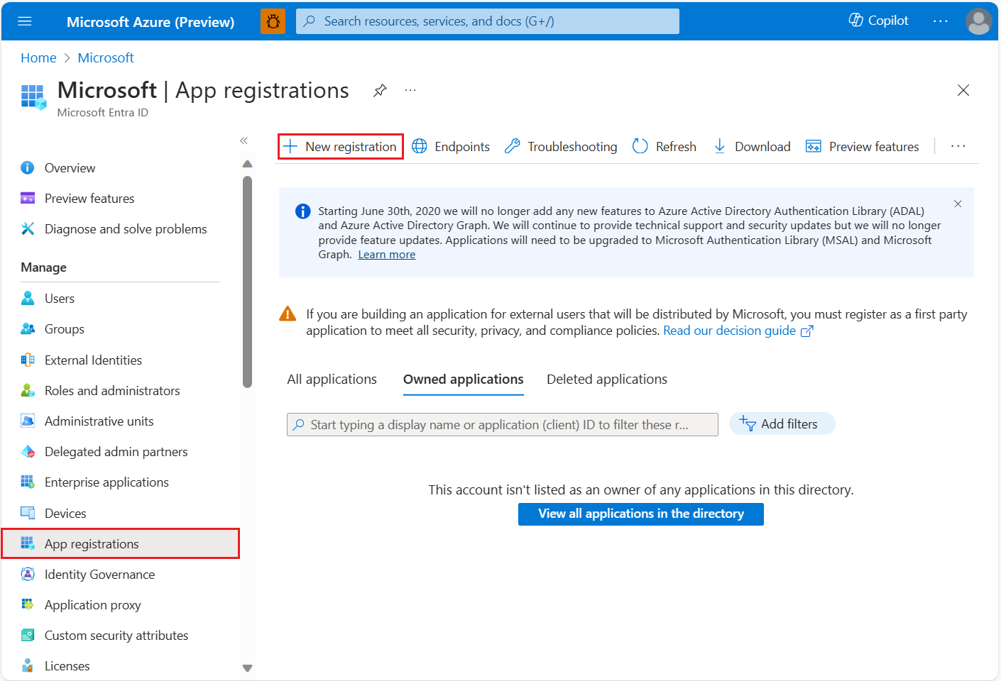 A screenshot showing application registration in Microsoft Entra ID.