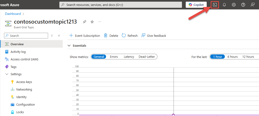Icona per la selezione di Cloud Shell