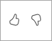 Screenshot delle icone pollice in su e pollice in giù di Copilot per fornire feedback.