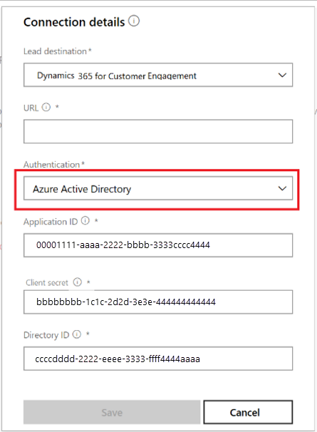 Screenshot che illustra l'autenticazione con Microsoft Entra ID selezionato