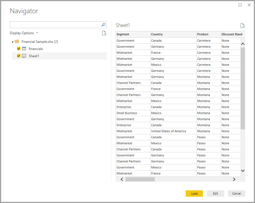 Screenshot mostra la finestra Strumento di navigazione con entrambe le opzioni di visualizzazione selezionate.