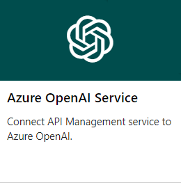 ポータルの Azure OpenAI API タイルのスクリーンショット。