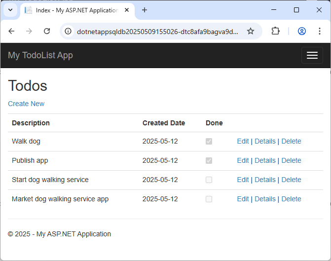 Code First Migration の手順後の Azure アプリ
