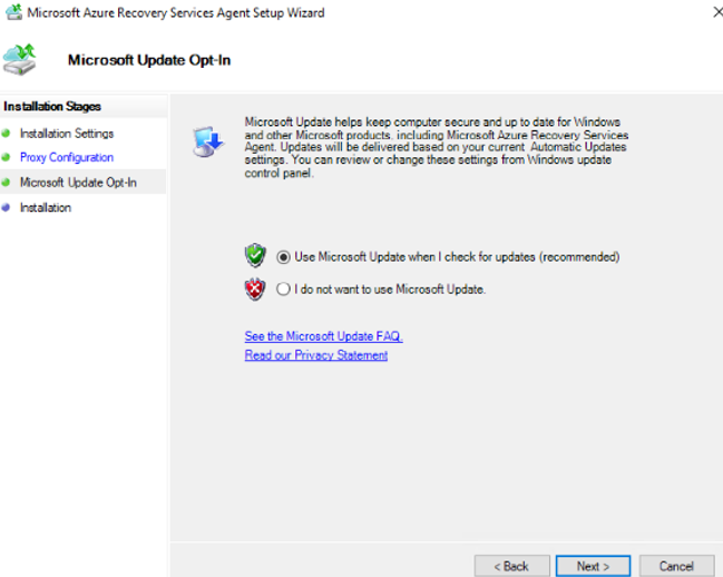 MARS の設定ページを示すスクリーンショット。