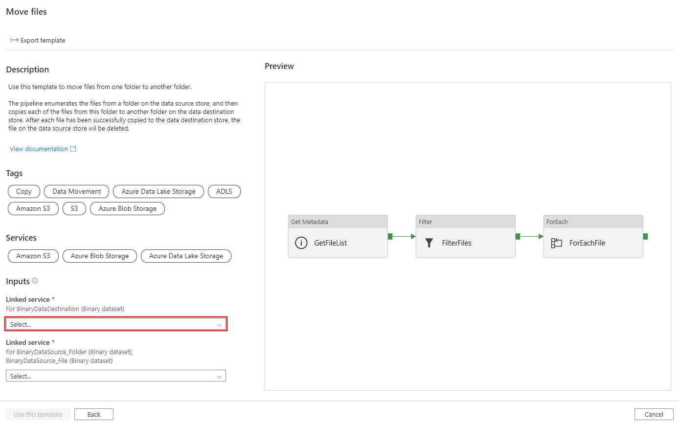 同期先への新しい接続の作成を示すスクリーンショット。
