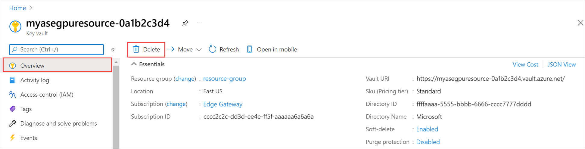 Azure Stack Edge リソースと、これに関連付けられているキー コンテナーを削除する