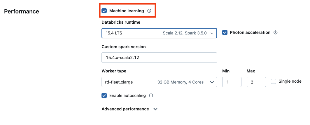 コンピューティング UI の MLR の選択
