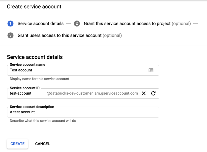 Google サービス アカウントを作成する