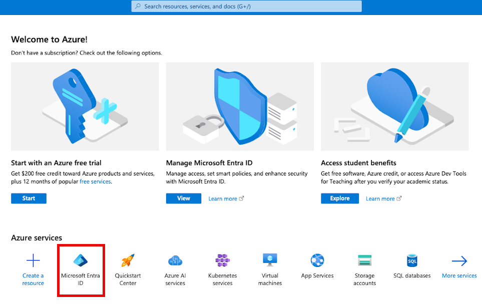 Azure portal: Entra ID カード