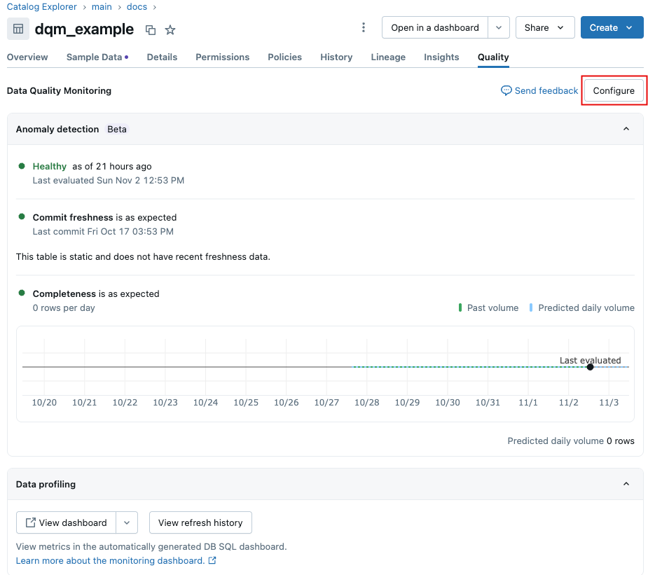既存のプロファイルを構成します。