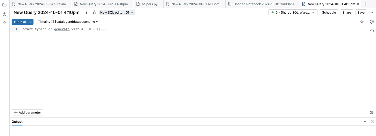 ノートブックタブとファイル タブを切り替えて、新しいノートブックを作成します。
