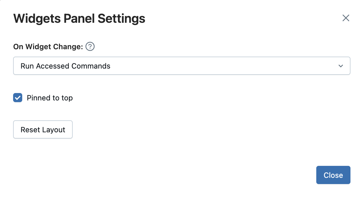 ウィジェットの設定