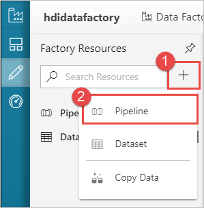 Azure Data Factory でパイプラインを作成します。