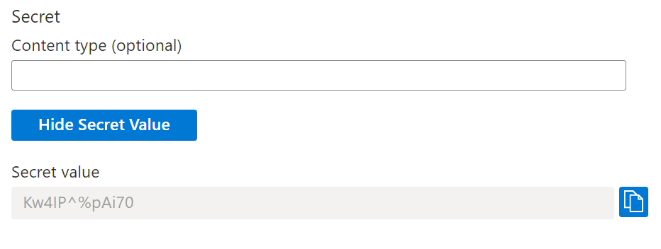 シークレット値が表示されました