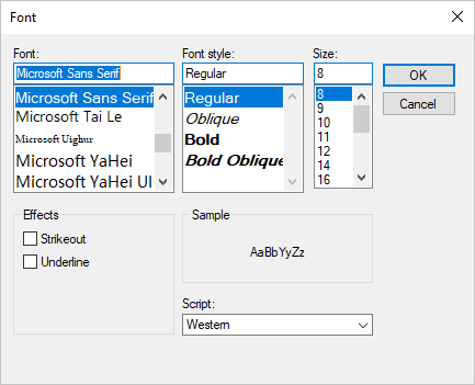 .NET Windows フォームの Visual Studio の [プロパティ] ウィンドウと [フォント設定] ウィンドウ。