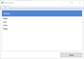 名前の一覧を表示する ExpenseIt サンプルスクリーンショット