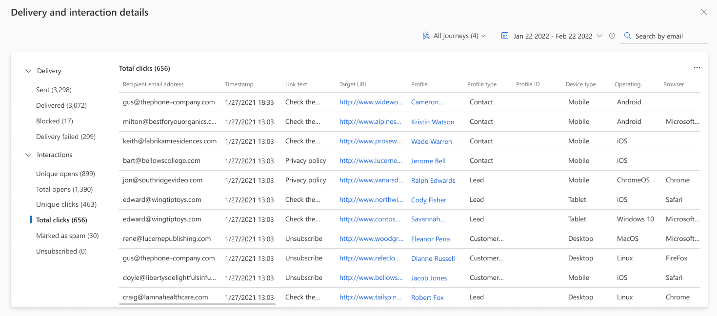 配信と対話の詳細のスクリーンショット。