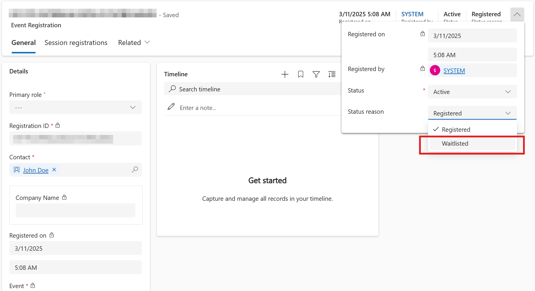 ステータス設定画面