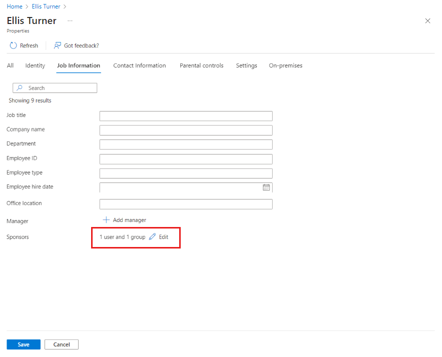 複数のスポンサー オプションのスクリーンショット。