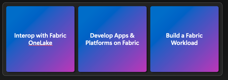 Fabric との統合のさまざまな方法を示す図。