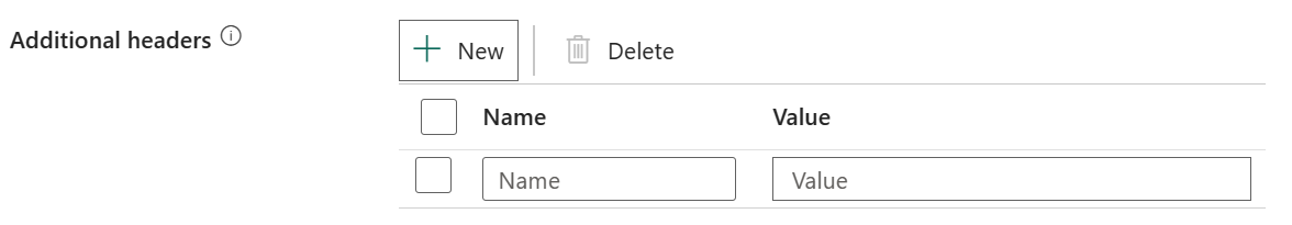 追加のヘッダーを示すスクリーンショット。