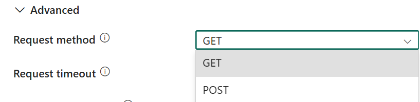 要求メソッドを示すスクリーンショット。