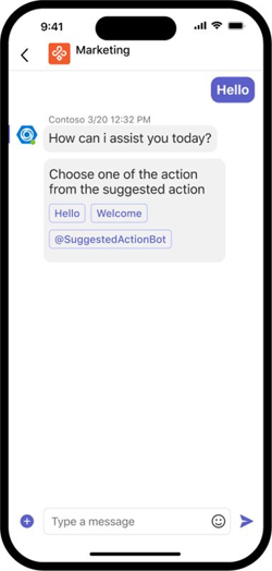 画像は、モバイル クライアントのチャネルで推奨されるアクションを示しています。