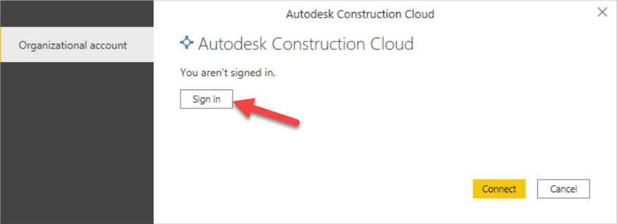 [サインイン] ボタンを選択します。