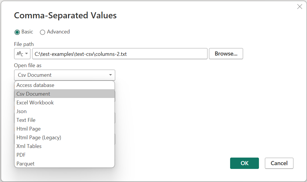 ファイルの種類を変更する。
