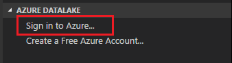 エクスプローラーでの [Azure へのサインイン] の選択