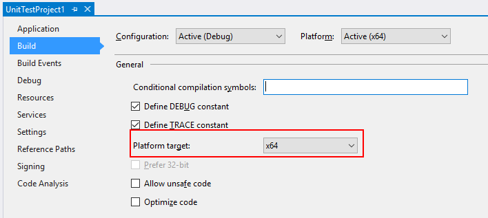 Azure Data Lake U-SQL SDK の x64 プロジェクトの構成