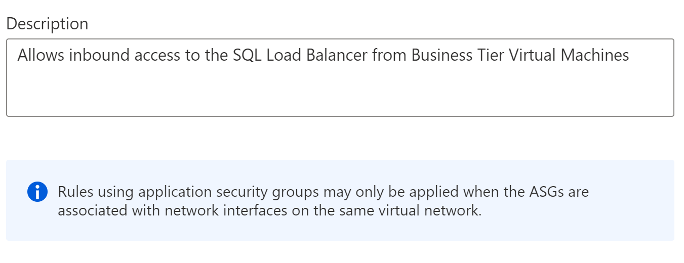 情報案内アラートの例のスクリーンショット。