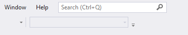 Visual Studio 検索ボックスのスクリーンショット。