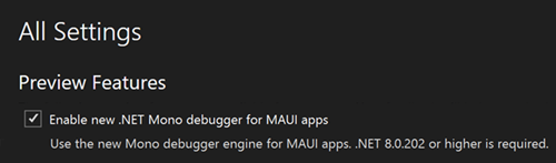 .NET MAUI アプリ用の新しいデバッガー