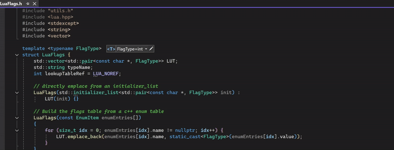 テンプレート IntelliSense の自動補完